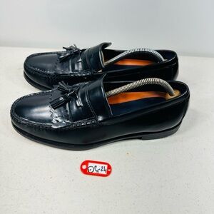 Cole Haan Leather black Tassel Loafers Slip On Shoes Mens Size 8,5